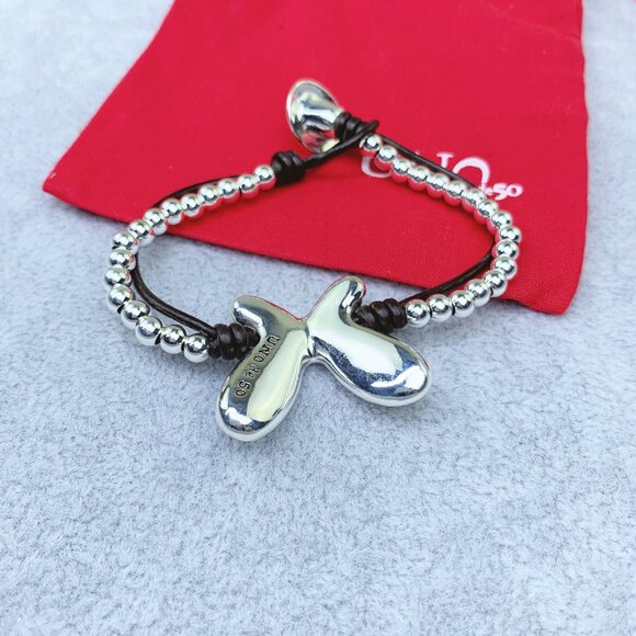 UNO de 50 Jewelry - Uno de 50 Sterling silver-plated double leather bracelet
